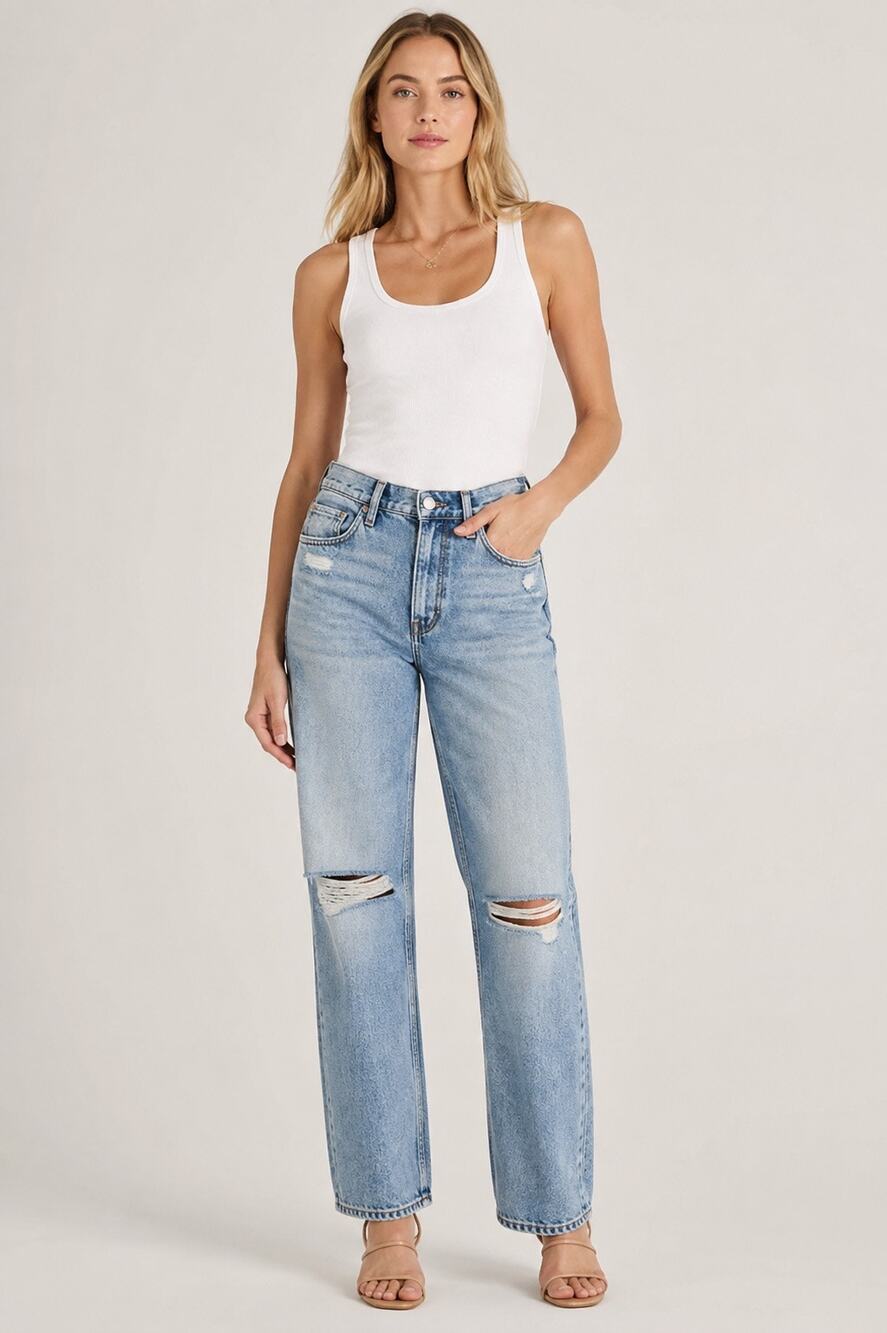 Aritzia Denim Forum The Joni High Rise Loose Jeans 29L Picture This Blue Size 32